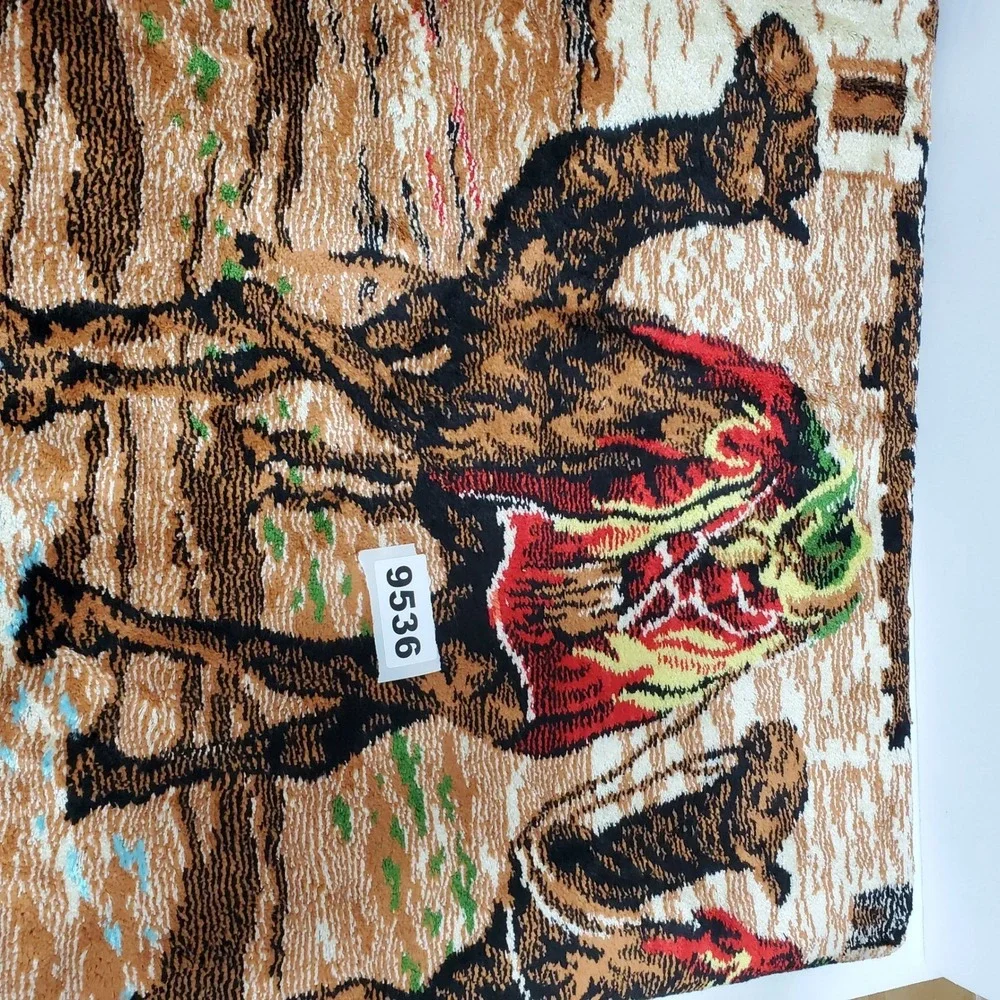 Vintage Camel Caravan Tapestry  68 X 48 Wall Hanging Mosque Desert Scene Velvet‎